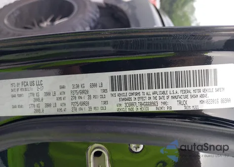 2017 Ram 1500 Big Horn 4X4 5'7 Box из США, поврежденный, VIN 3C6RR7LT8HG668963